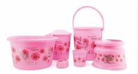 Ensemble d'accessoires de salle de bain manuels en plastique Tulip, modernes, écologiques, durables, de qualité supérieure, multi-usages, plusieurs couleurs, pour la maison
