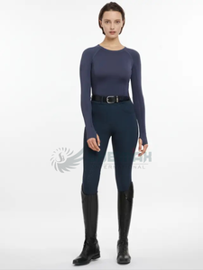 Blusa de espectáculo para montar a caballo, camisa de mujer, tela elástica ajustada, elegante, ligera, transpirable, ropa de competición ecuestre - Product Image 6