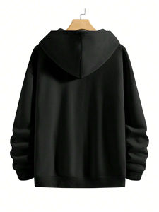 Sweat à capuche pull 100% coton polaire/polyester pour hommes à la mode vêtements d'hiver respirants confortables avec capuche numérique brodée - Product Image 3