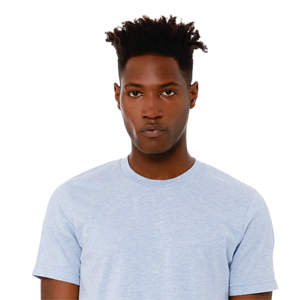 Heather <b>Prism</b> Blue Unisex CVC T-Shirt: 52% Airlume Combed Cotton, 48% Poly Blend - Product Image 4