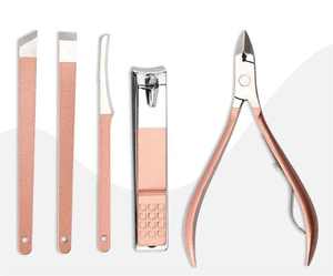 Kit coupe-ongles professionnel en or rose 15 pièces haute marque privée en acier inoxydable manucure pédicure ensemble nourrissons boîte soins de beauté - Product Image 3