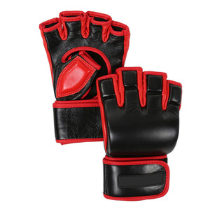 Meilleur fournisseur OEM Service Rouge Noir Couleur Matériau doux au toucher Gants d'entraînement MMA Gants de boxe rouges fabriqués au Pakistan Arts martiaux - Product Image 4