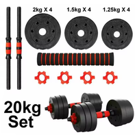 Precio de Fábrica, Juego de Mancuernas Ajustables 6 en 1 de 10 kg, de Goma y Hierro Fundido, Barras Multifuncionales para Entrenamiento de Brazos, Uso Doméstico, Logotipo Personalizado