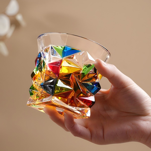 Verre à whisky <span class=keywords><strong>de</strong></span> style européen GCA041, couleurs contrastées, peinture créative, verre à eau <span class=keywords><strong>pour</strong></span> <span class=keywords><strong>bar</strong></span>, verrerie - Product Image 3