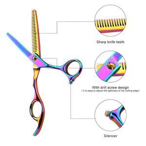 กรรไกรซอยผมปลายแหลมสแตนเลสอย่างดี 32 ซี่ สำหรับมือขวา อุปกรณ์ตัดผมคุณภาพสูง - Product Image 1