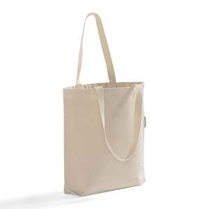 Organic Cotton Grocery Tote <b>Bags</b> with Gusset 12oz Thick Durable <b>Medium</b> Size Beach <b>Bag</b> for Food Advertising Letter Pattern OR210 - Product Image 4