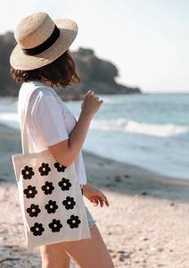 Bolso de lona liso de algodón ecológico de alta calidad para mujer, logotipo impreso personalizado, venta al por mayor de Vietnam para ir de compras - Product Image 6