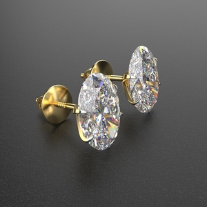 Avarta 14K Oro 2 quilates Oval Moissanite Stud Pendientes Joyería de lujo - Product Image 3