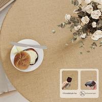 Nappe ronde en lin fin sur mesure, tissée, pour mariage, banquet, hôtel, maison, salle à manger, fête, décoration