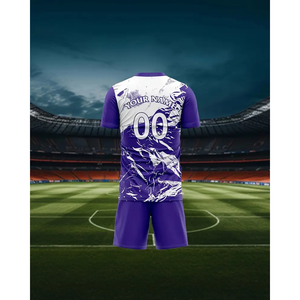 Vente en gros de maillots de football américain pour adultes Tops Coupe automatisée avec maillot de football américain au design violet et blanc - Product Image 5