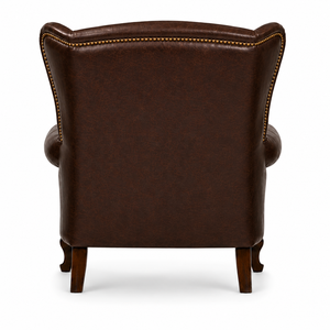 Luxury Chesterfield Wingback <b>Chair</b> Ottoman Custom Color Genuine Buffalo Leather High Back Accent Armchair for Living Room Villa - Product Image 3