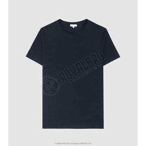 Marca de moda informal Color sólido 180g Patrón de punto Camiseta de manga corta 100% Algodón puro de gran tamaño para hombres - Product Image 3