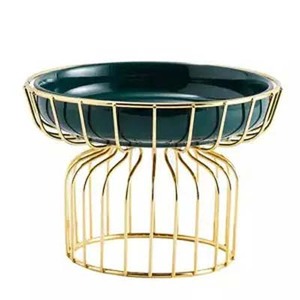Custom <b>Color</b> Metal Serving Bowl for Fruits & <b>Food</b> with Stylish Iron Wire Stand for Home Hotel & Restaurants with Customized Logo - Product Image 1