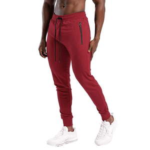 Men's Red Sweatpants Elastic Waist Drawstring Side <b>Zip</b> <b>Pockets</b> Casual <b>Joggers</b> Breathable Knitted Pants Autumn Wear - Product Image 6