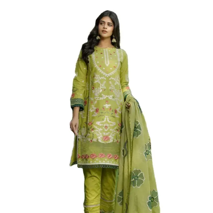 Best Quality Pakistani Women Summer Daily Wear Lawn 3 Piece Suit Latest Collection summer lawn dress women