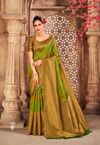 Saree de seda suave banarasi katan con zari puro teje todo Sari para ocasiones especiales Sari recién llegado - Product Image 4