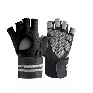 Guantes de levantamiento de pesas con logo personalizado para gimnasio, hombres y mujeres, disponibles para entrenamiento, fitness, levantamiento de pesas. - Product Image 1
