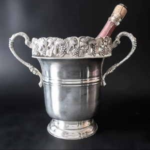Traditional Edge Design <b>Silver</b> <b>Ice</b> <b>Bucket</b> For Gifting Events Parties Weddings Elegant Drink Chiller Home Barware Serving Use - Product Image 1