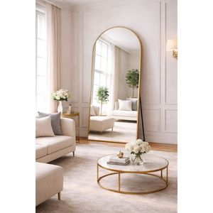 Miroir arqué doré 65x170cm, élégant, moderne, luxueux, miroir sur toute la longueur encadré pour la décoration du salon et de la salle de bain par Smartspace - Product Image 3