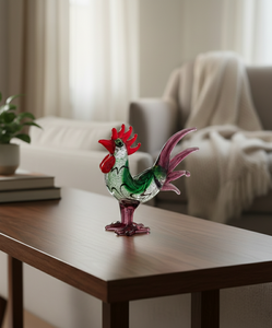 Figurine de coq en verre artisanal, style Art Déco, presse-papiers en cristal, décoration pour la maison, le bureau ou le tableau de bord de voiture, cadeau décoratif - Product Image 5