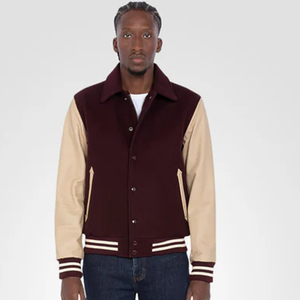 Chaqueta de forro polar reversible de algodón/poliéster con cuello redondo de color sólido para hombre de diseño personalizado estilo de calle alta - Product Image 2