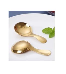 Servidor de ensalada chapado en oro de aspecto fabuloso Mango plano de esmalte plateado de acero inoxidable para mesa de cena Juegos de servidor de ensalada - Product Image 2