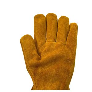 Guantes de conductor de piel de cabra de grano Premium, sin forro, fruncida espalda elástica, Pulgar trapezoidal, guantes de trabajo para trabajo de acero de construcción - Product Image 6