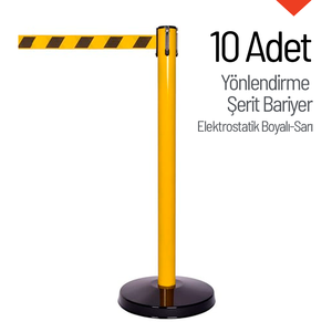 Yellow 10-Piece Directional Barrier Tape Set for Floor Marking (Caution Tape PE & PVC) - Product Image 1