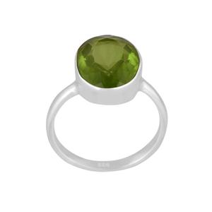 925 Plata de Ley fina doblete natural peridoto cuarzo piedra preciosa anillo apilable fabricante de joyas - Product Image 1