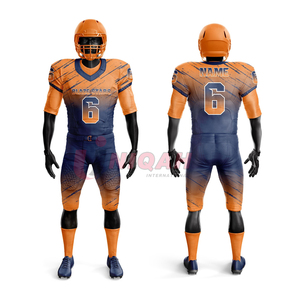 เสื้อฟุตบอลอเมริกันคุณภาพสูงสำหรับผู้ชายและผู้หญิง ดีไซน์ล่าสุด ระบายอากาศได้ดี ผลิตจากโพลีเอสเตอร์/ผ้าฝ้าย ชุดเซ็ต ปรับแต่งชื่อทีมได้ - Product Image 1