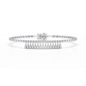Bracelet tennis de luxe en or blanc 14KT avec diamants ronds cultivés en laboratoire couleur DEF VVS clarté 8 grammes cadeau parfait luxe - Product Image 1