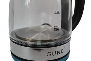 SUNE moderno vetro bollitore elettrico fischietto sistema di ebollizione rapida trasparente resistente al calore del corpo impugnatura ergonomica automatica - Product Image 2