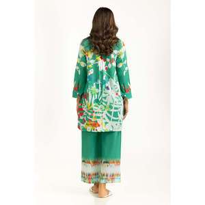 Ensemble Coordonné IPST-55034 en Crêpe Imprimé Effet Croisé, Tenue Décontractée 2 Pièces avec Short et Manches Trois-Quarts, Tailles XS à 3XL pour Printemps/Été - Product Image 4