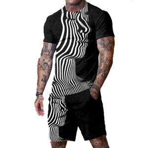 Ensembles de deux pièces de haute qualité Survêtement OEM personnalisé avec impression par sublimation T-shirt et short écologiques Caractéristiques de grande taille - Product Image 2