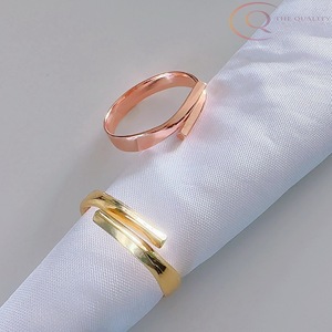 Anneau de serviette en métal aluminium de qualité supérieure, plaqué or, qualité supérieure, luxueux, pour mariage, en stock, écologique - Product Image 4
