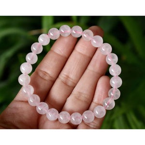 Handmade 8mm <b>Rose</b> <b>Quartz</b> Stone Beads Crystal Healing <b>Bracelet</b> Feng Shui Style Mascot Theme - Product Image 6