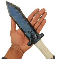 Arme en cristal artisanale d'épée romaine d'obsidienne noire, outil de protection spirituelle, décor métaphysique, cadeau symbolique