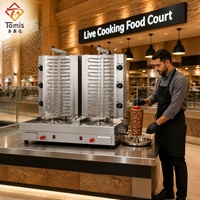 Mesin Panggang Shawarma Listrik Komersial Double Spit Stainless Steel untuk Dapur Restoran Timur Tengah