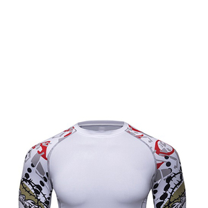 Hombres personalizado sublimado MMA Rash Guard Spandex Digital impreso Rash Guard manga larga Rash Guard con logotipo personalizado impreso - Product Image 4