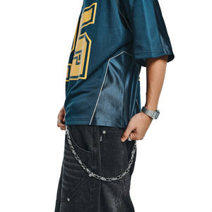 OEM personalizado clásico de fútbol americano Jersey Fabricantes Material transpirable de secado rápido malla Jersey Tallas grandes Equipo de fútbol desgaste - Product Image 4