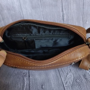 Sac à main messager en cuir noir unisexe avec fermeture à glissière Sac à main pour femme LCS-0100 cadeau - Product Image 6