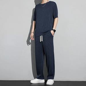 <b>Men's</b> Slim Fit Jacket with Zipper Pocket, <b>Long</b> Sleeved Sportswear, <b>Cardigan</b> Jacket Set, <b>Long</b> Pants, Elegant, Two-Piece Set - Product Image 4