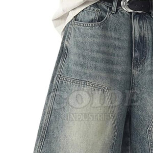 Pantalones vaqueros ajustados para hombre, ropa de calle informal, pantalones cortos de alta calidad para hombre, logotipo personalizado transpirable - Product Image 6
