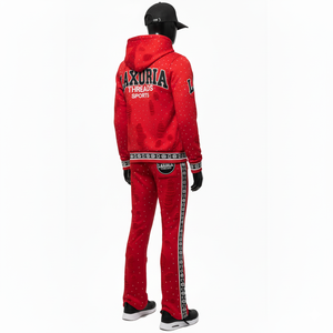 Distressed Embroidery Patch Men's Sweatsuit <b>Zip</b> <b>up</b> <b>Hoodie</b> Flared Pants Tracksuit Unisex Acid Washed Sweatpants and <b>Hoodie</b> Set - Product Image 4