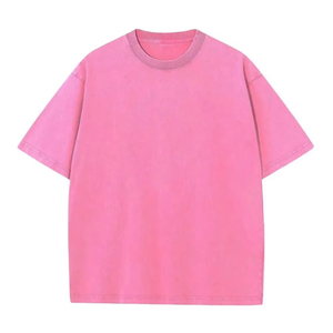 T-shirt Unisex personalizzata oversize in cotone 100% tinta unita per <span class=keywords><strong>uomo</strong></span> e <span class=keywords><strong>donna</strong></span> t-shirt traspirante lavata primavera/estate - Product Image 4