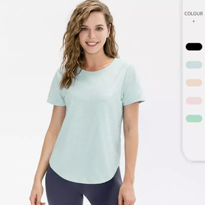 Breathable Women's T-Shirts From Pakistan Women's Clothing Loose Yoga Breathable Running Sport Top Casual Women <b>Tshirt</b> - Product Image 3