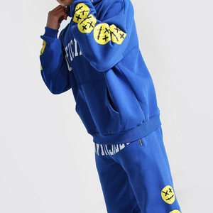 2024 Winter XXL/XL Men's Slim Fit Cotton Polyester Tracksuit Set Customizable Printed Logo Full Fleece Breathable-Wholesale - Product Image 5