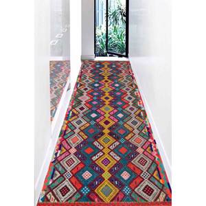 Vivid Colors Printed <b>Rug</b> - Kilim Design, Yellow, Anatolian, Turkish, 3D Printed,<b>Chenille</b> <b>Rug</b> - Product Image 3