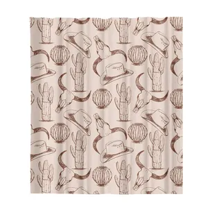 Western Style Cow Animal Print Home Shower Curtain
