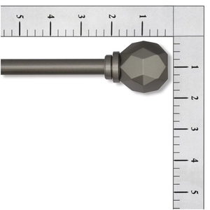 Adjustable <b>Curtain</b> Rod Set Geometric <b>Finial</b> Heavy Duty Metal Wall Mount Brackets Satin Nickel Finish Window Drapes Home Decor - Product Image 3